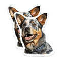 (2 Pack) Blue Heeler Dog Magnets - Australian Cattle Dog Art - Pet Lover Fridge Decor - Farm Ranch Gift - 5 Inches On Longest Side - Thick Durable Magnet - Made in USA - MAG30664