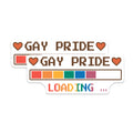 (2 Pack) Gay Pride Loading Magnets - LGBTQ Rainbow Progress Bar - Pixel Art Gamer Ally Decor - 5 Inches On Longest Side - Thick Durable Magnet - Made in USA - MAG39193
