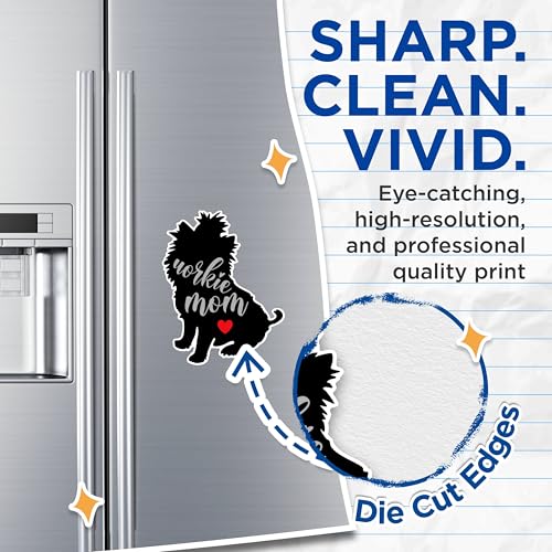 (2 Packs) Workie Mom Dog Breed Magnets - Workie Magnets - 5 Inches On Longest Side - Premium Magnet - for Fridges, Toolboxes, Cars - Made in USA - MAG2542