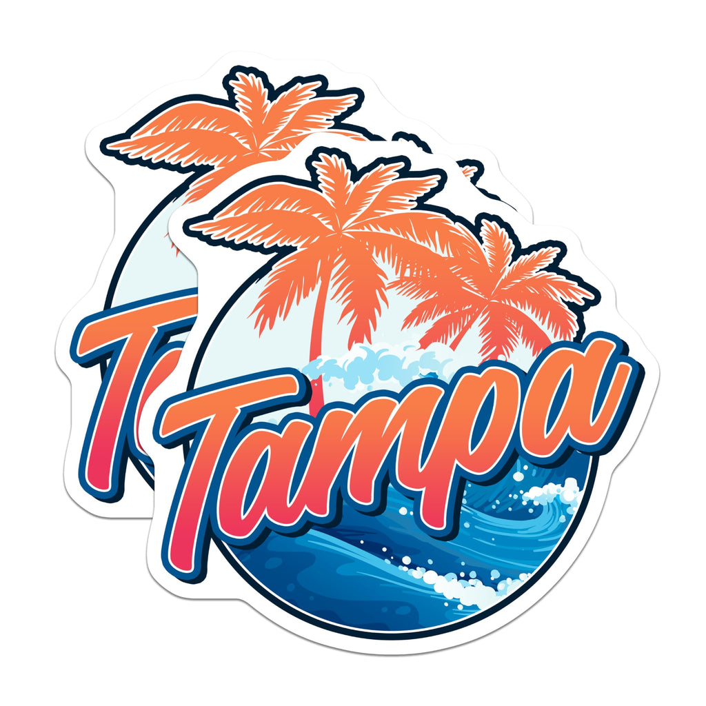 (2 Pack) Tampa Florida Magnets - Beach Vacation Decor - Souvenir Travel Magnet - 5" On Longest Side - Premium Magnet - for Cars, Refrigerators, Toolboxes, Lockers - Made in USA - MAG18571