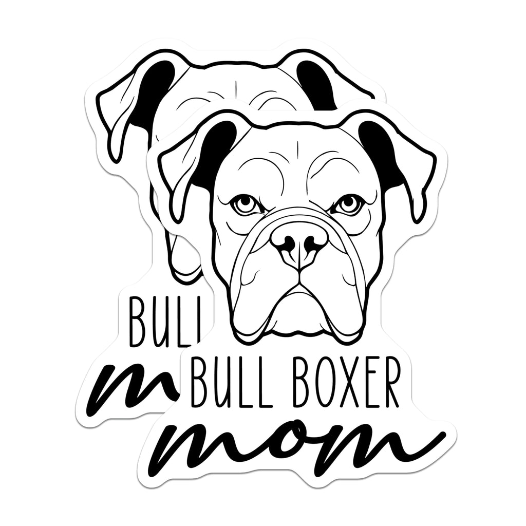 (2 Pack) Bull Boxer Mom Magnets - Boxer Dog Owner - Dog Breed Decor - Pet Parent Accessory - 5 Inches On Longest Side - Thick Durable Magnet - Made in USA - MAG27016