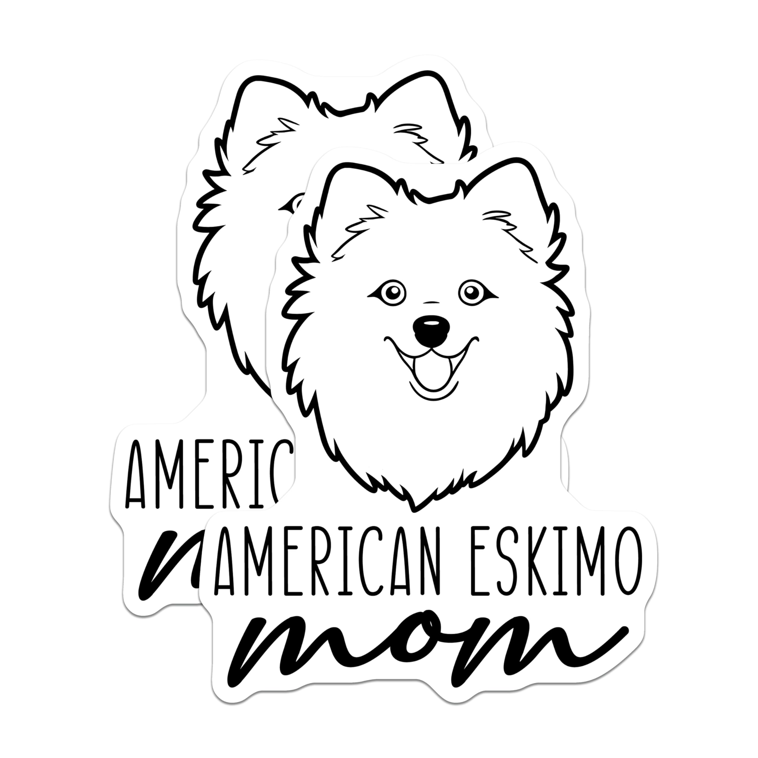 (2 Pack) American Eskimo Mom Magnets - Dog Lover Accessory - Pet Owner Appreciation - 5 Inches On Longest Side - Thick Durable Magnet - Made in USA - MAG27033