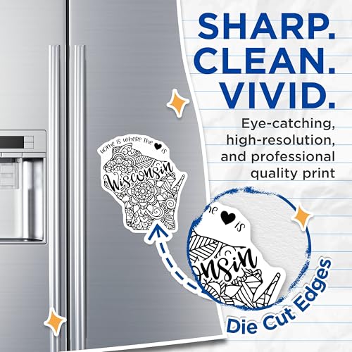 (2 Pack) Wisconsin State Outline Magnets Magnets - Home is Where The Heart is - Mandala Design - 5" On Longest Side - Made in USA - Sticks to Refrigerators & Metal Surfaces - MAG9100