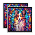 (2 Pack) Sheltie Dog Magnets - Stained Glass Look - Collie Dog Refrigerator Magnet - 5" On Longest Side - Premium Magnet - for Cars, Refrigerators, Toolboxes, Lockers - Made in USA - MAG15554