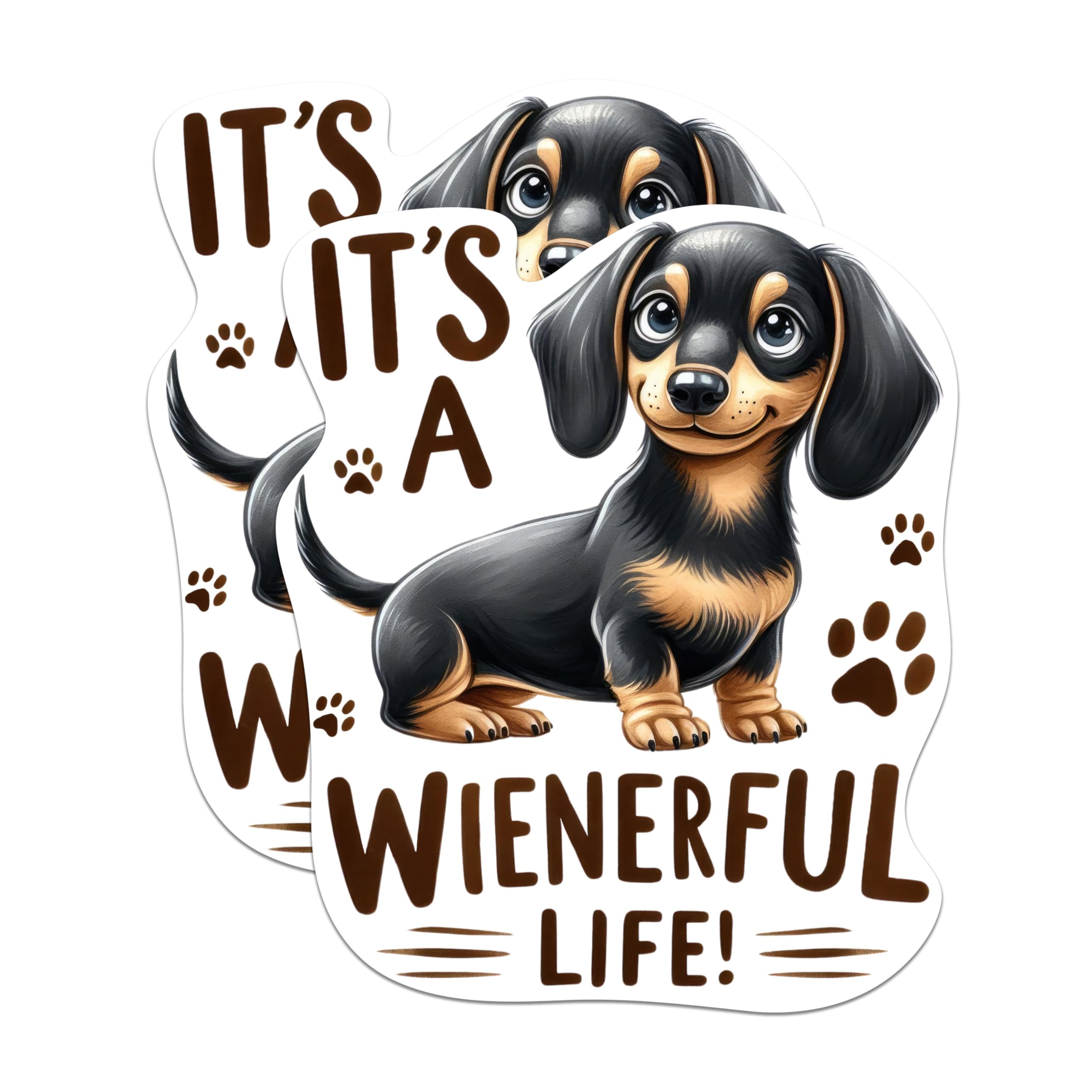 (2 Pack) It's A Wienerful Life Magnets - Funny Dachshund Dog Breed Magnet - Dog Mom Dad - 5 Inches On Longest Side - Premium Magnet - for Cars, Refrigerators, Toolboxes - Made in USA - MAG1994