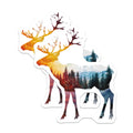 (2 Pack) Deer Silhouette Magnets - Mountain Scene - Wildlife Magnets - 5" On Longest Side - Premium Magnet - for Cars, Refrigerators, Toolboxes, Lockers - Made in USA - MAG16439