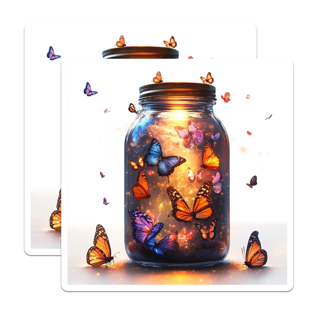 (2 Pack) Ethereal Butterfly Magnets - Magical Mason Jar Decor - Whimsical Fridge Accessories - 5 Inches On Longest Side - Thick Durable Magnet - Made in USA - MAG30988