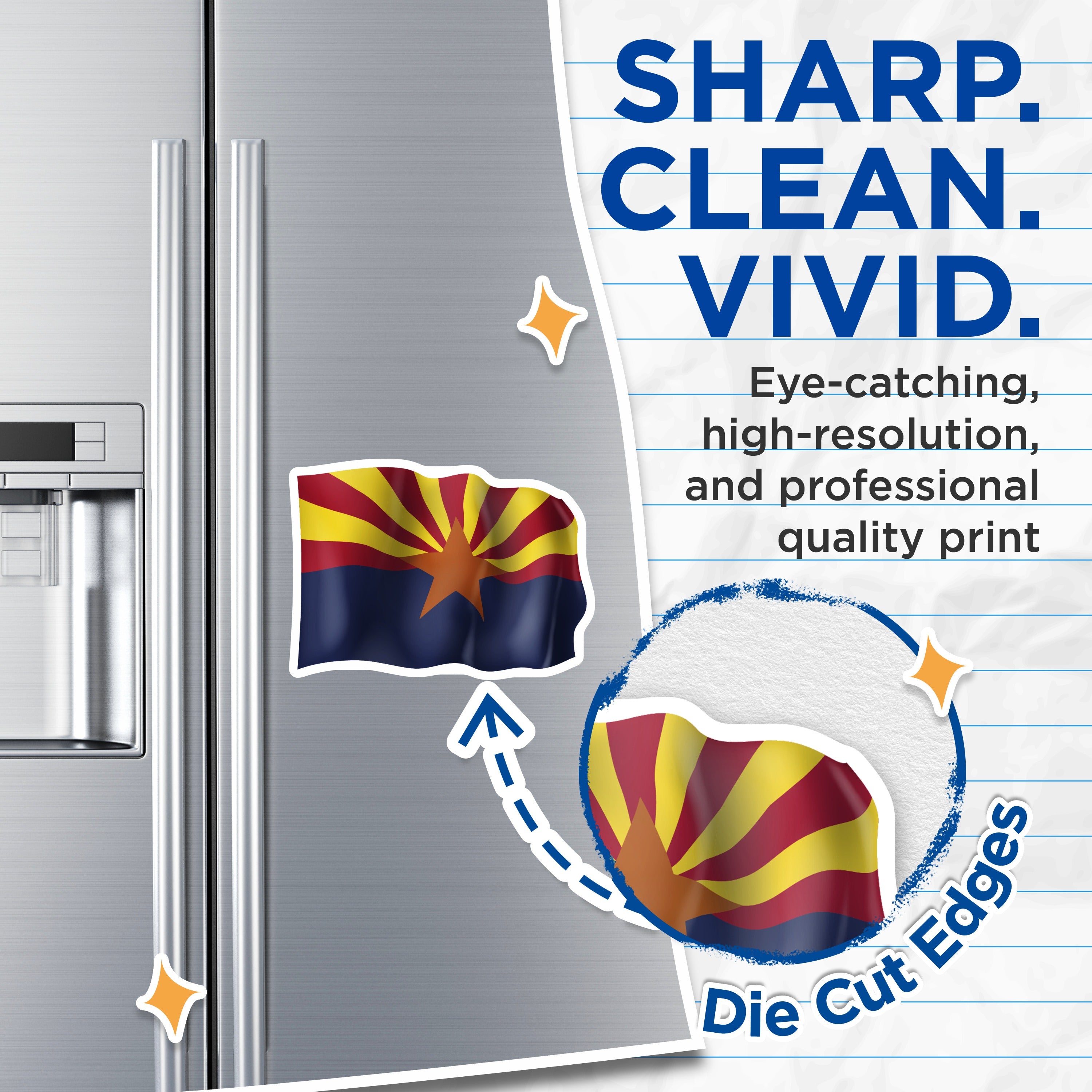 (2 Pack) Arizona State Flag Magnets - Arizona Souvenir - State Pride Decor - Fridge Locker Emblem - 5 Inches On Longest Side - Thick Durable Magnet - Made in USA - MAG36339