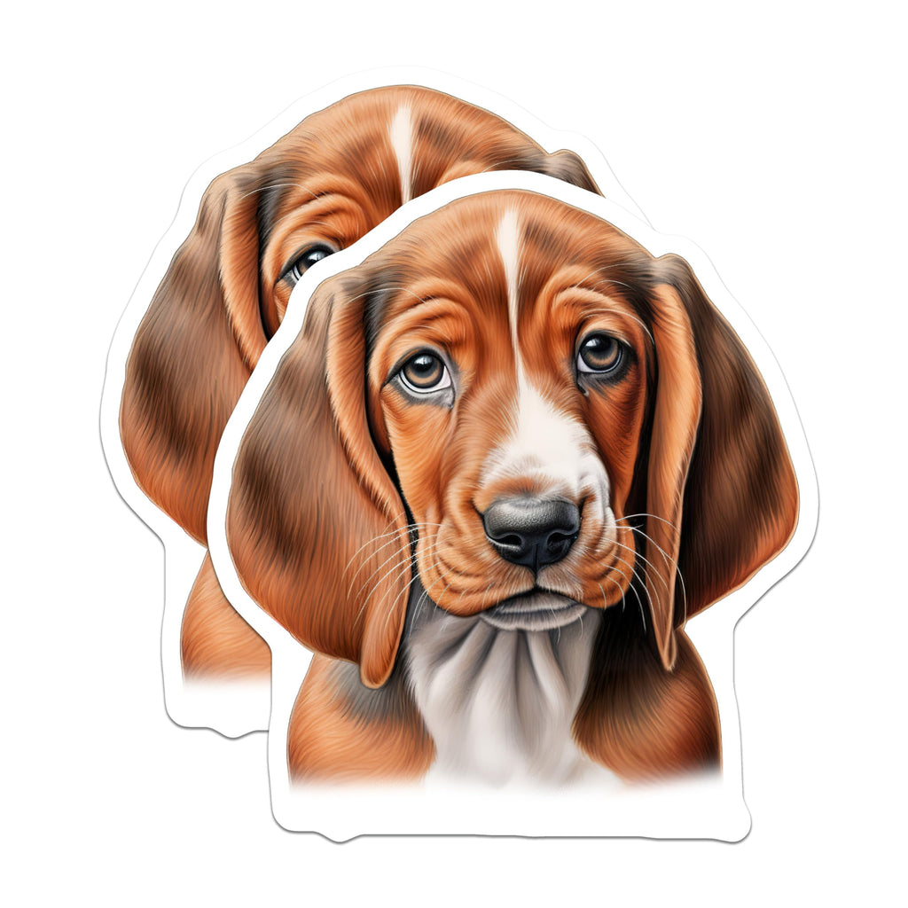 (2 Pack) Basset Hound Puppy Magnets - Cute Dog Lover Refrigerator Decor - Pet Owner Kitchen Accessories - 5 Inches On Longest Side - Thick Durable Magnet - Made in USA - MAG26536