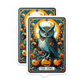 (2 Pack) Halloween Owl Magnets - Spooky Tarot Card Art - Pumpkin Fall Decor - Witchy Kitchen Fridge Magnets - 5 Inches On Longest Side - Thick Durable Magnet - Made in USA - MAG22641