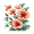 (2 Pack) Tropical Hibiscus Magnets - Summer Floral Fridge Magnets - Botanical Hawaiian Decor - 5 Inches On Longest Side - Thick Durable Magnet - Made in USA - MAG27708