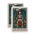 (2 Pack) Hunting Dad Stickers - Skeleton Stickers - Funny Dad Stickers - 5" On Longest Side - Sticks to Smooth Flat Surfaces - Made in USA - BMCS5442