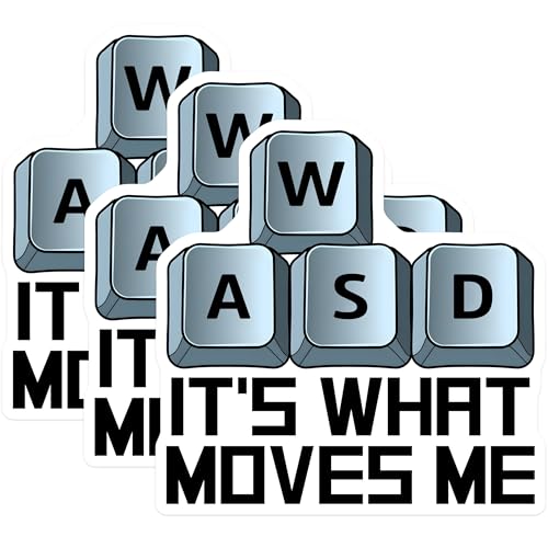 (3 Pack) WASD Gaming Decals - PC Gamer Sticker - Keyboard Keys - Laptop Decals - 3 Inches On Longest Side - Easy Peel & Apply - Made in USA - 3MCS6189