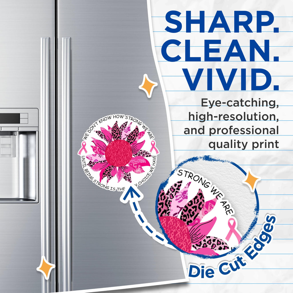 (2 Pack) Inspirational Quote Magnets - Motivational Sunflower Magnets - Encouraging Breast Cancer Awareness Magnets- 5" On Longest Side - for Fridges, Toolboxes, Cars - Made in USA - MAG2589