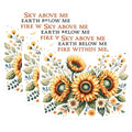 (3 Pack) Sunflower Decals - Floral Quote - Sky Above Me Earth Below Me - 3 Inches On Longest Side - Easy Peel & Apply - Made in USA - 3MCS6737
