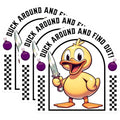 (3 Pack) Duck with Knife Decals - Cartoon Duck Sticker - Funny Laptop Decal - 3 Inches On Longest Side - Easy Peel & Apply - Made in USA - 3MCS8734