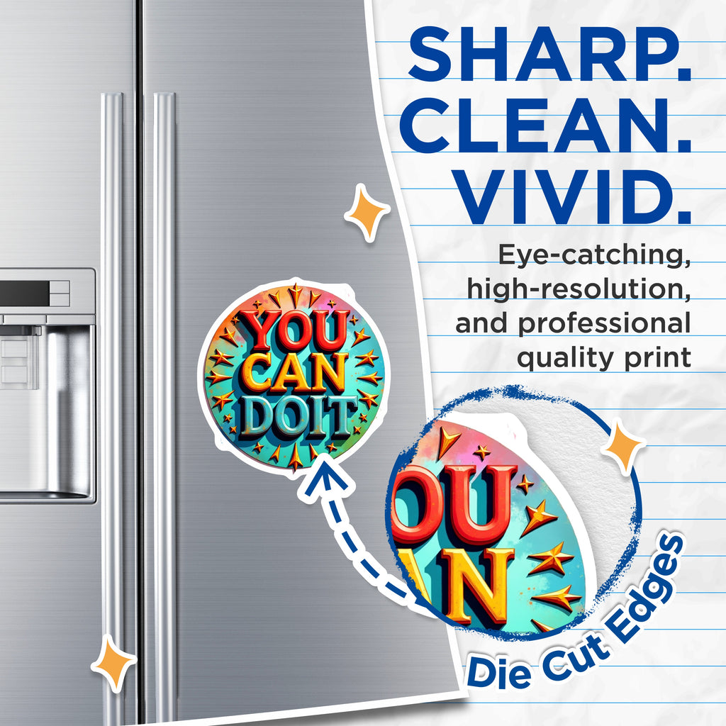 (2 Pack) You Can Do It Magnets - Motivational Fridge - Inspirational Positive Affirmation - Encouragement for Student - 5 Inches On Longest Side - Thick Durable Magnet - Made in USA - MAG36286