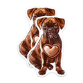 (2 Pack) Boxer Dog Magnets - Heart Design - Canine Lover Decor - 5" On Longest Side - Premium Magnet - for Cars, Refrigerators, Toolboxes, Lockers - Made in USA - MAG16670