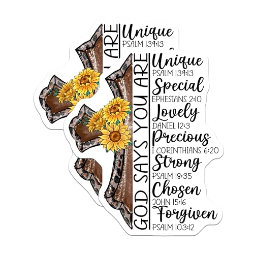 (2 Pack) Inspirational Bible Verse Stickers - Christian Affirmation - Faith-Based Motivational - 5" On Longest Side - Sticks to Smooth Flat Surfaces - Made in USA - BMCS6208