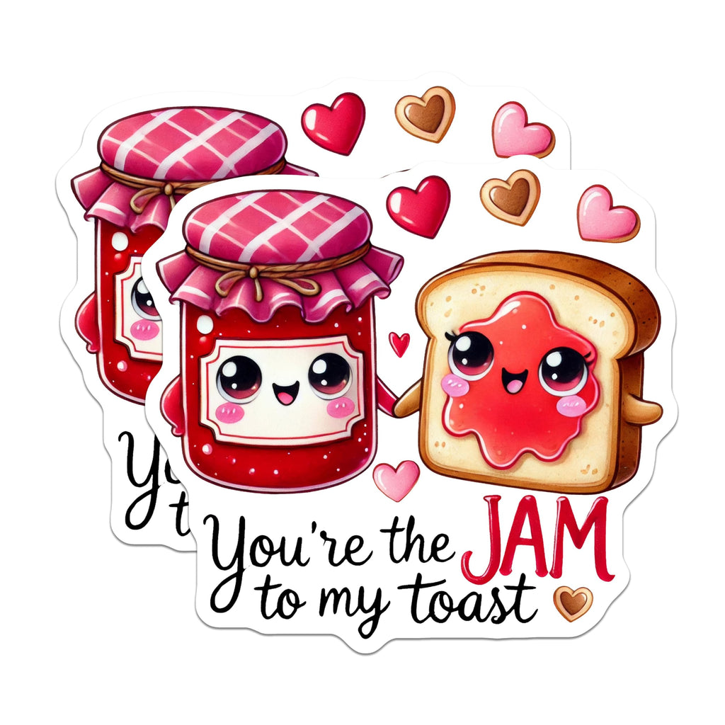 (2 Pack) Cute Jam Toast Magnets - Cartoon Food - Fun Kitchen Decor - 5" On Longest Side - for Cars, Refrigerators, Toolboxes, Lockers - Made in USA BMCS3514