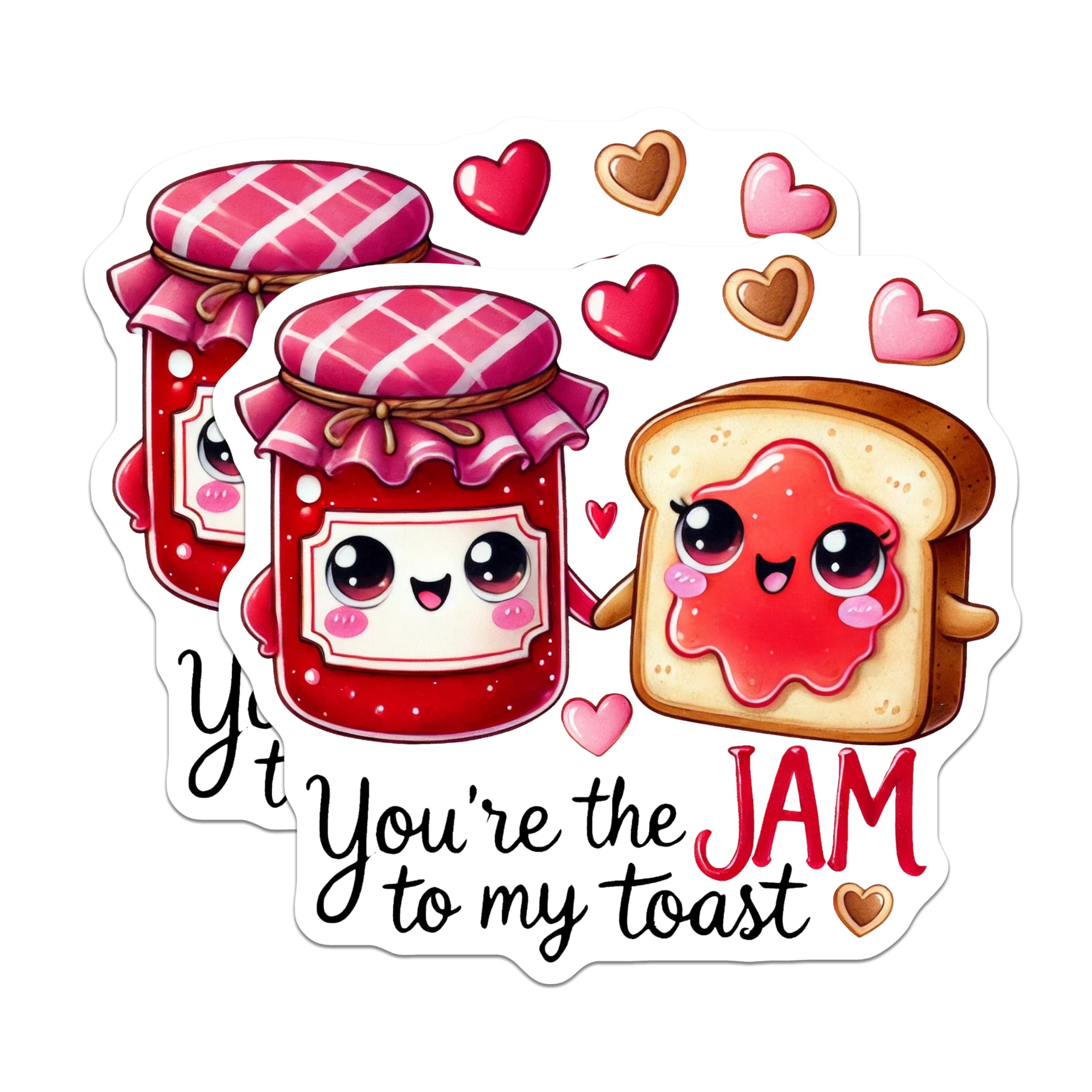 (2 Pack) Cute Jam Toast Magnets - Cartoon Food - Fun Kitchen Decor - 5" On Longest Side - for Cars, Refrigerators, Toolboxes, Lockers - Made in USA BMCS3514