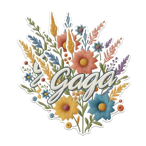 (2 Pack) Floral Flower Stickers - Embroidered Looking Stickers - Colorful Flower Design Stickers - 5" On Longest Side - Sticks to Any Smooth Flat Surface - Made in USA - BMCS2553