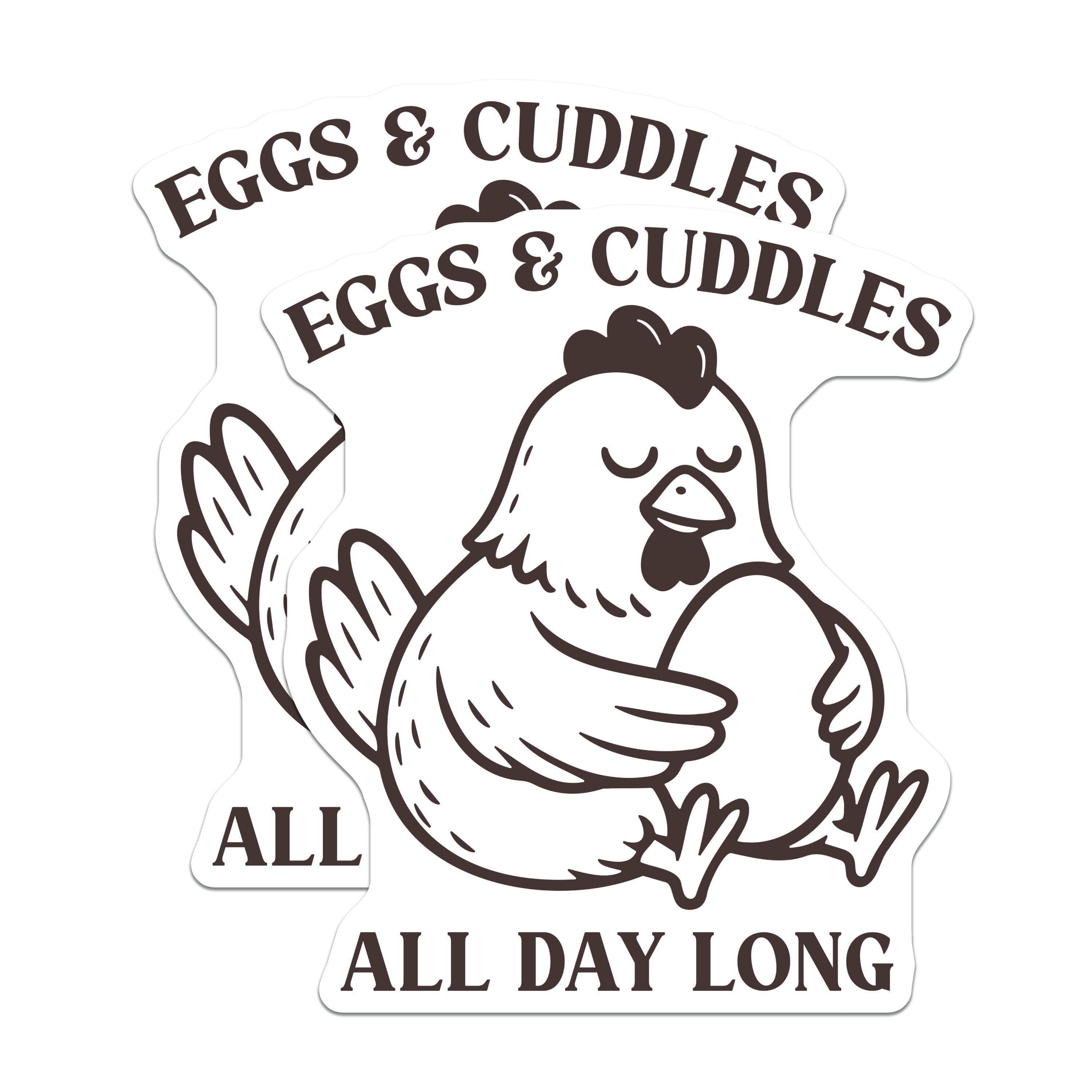 (2 Pack) Eggs & Cuddles Chicken Magnets - Funny Farm Animal Fridge Decor - Cute Hen Kitchen Magnets - Backyard Chicken Owners - 5" - Durable Magnet - Made in USA - MAG38052