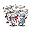 (2 Pack) Funny Probiotics Versus Antibiotics Magnets - Kitchen Decor - Health Humor - 5" On Longest Side - for Cars, Fridges, Toolboxes - Made in USA - MAG7634