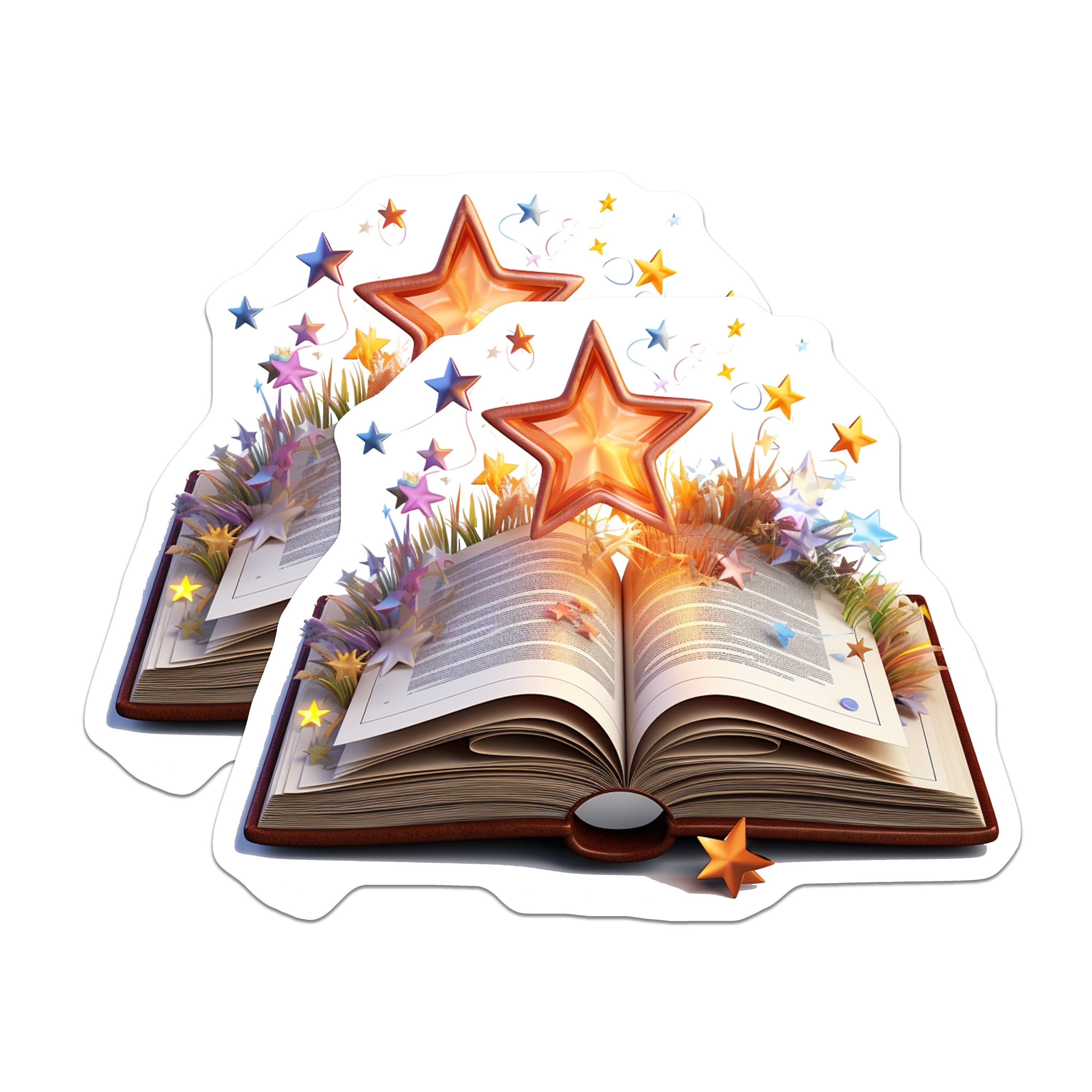 (2 Pack) Magical Book Star Magnets - Reading Fantasy Decor - Literary Librarian Gifts - Storyteller Inspiration - 5 Inches On Longest Side - Thick Durable Magnet - Made in USA - MAG38263