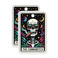 (2 Pack) Skull Stickers - Retro Halloween - Skeleton Smoking - Gothic Art Spooky Cool - 5" On Longest Side - Sticks to Smooth Flat Surfaces - Made in USA - BMCS5362