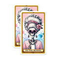 (2 Pack) Cool Grandma Skeleton Magnets - Funny Tarot Card Art - Refrigerator Locker Decor - 5 Inches On Longest Side - Thick Durable Magnet - Made in USA - MAG20981
