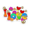 (2 Pack) Love Flower Power Magnets - Hippie Decor - Groovy Refrigerator Magnets - 5" On Longest Side - Premium Magnet - for Cars, Refrigerators, Toolboxes, Lockers - Made in USA - MAG16265