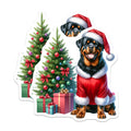 (2 Pack) Rottweiler Christmas Magnets - Santa Dog Refrigerator Decor - Festive Canine Holiday Accent - 5 Inches On Longest Side - Thick Durable Magnet - Made in USA - MAG24969