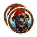 (2 Pack) Christmas Dog Magnets - Black Dog Lover Decor - Holiday Refrigerator Magnets - 5 Inches On Longest Side - Thick Durable Magnet - Made in USA - MAG27891