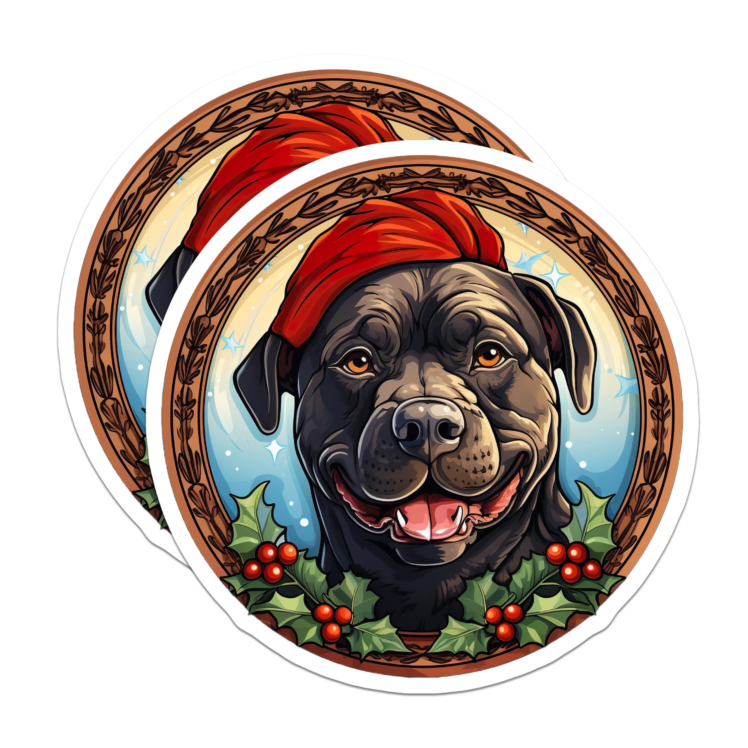 (2 Pack) Christmas Dog Magnets - Black Dog Lover Decor - Holiday Refrigerator Magnets - 5 Inches On Longest Side - Thick Durable Magnet - Made in USA - MAG27891