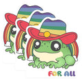 (3 Pack) Rainbow Frog Decals - Pride Cowboy Hat - Laptop Decal - 3 Inches On Longest Side - Easy Peel & Apply - Made in USA - 3MCS6008