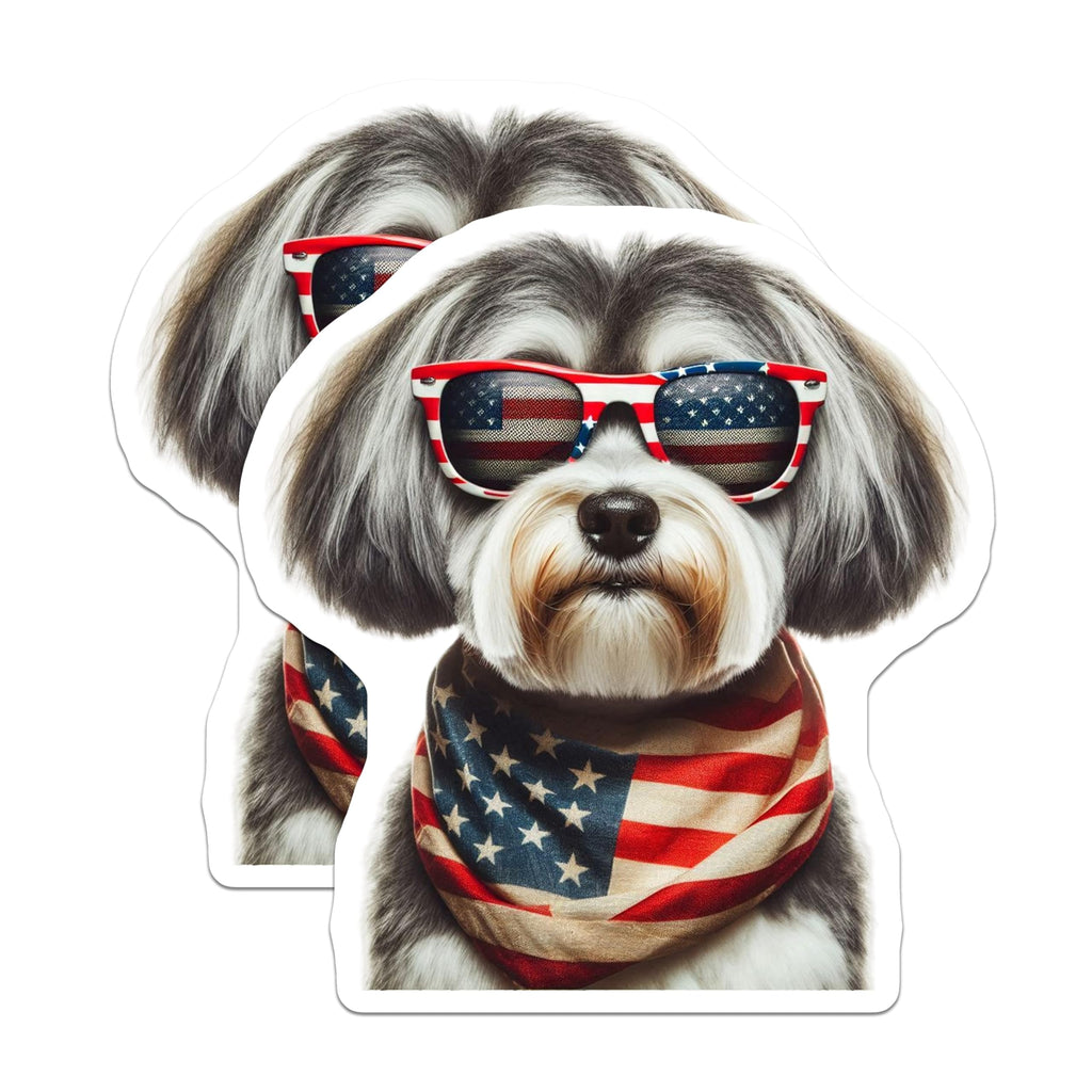 (2 Pack) American Flag Dog Magnets - Patriotic Pup - USA Pride Refrigerator Decor - 5" On Longest Side - Premium Magnet - for Cars, Refrigerators, Toolboxes, Lockers - Made in USA - MAG14107