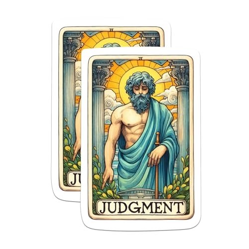 (2 Packs) Judgement Tarot Card Stickers - Spiritual Metaphysical Mystical Decals - 5 Inches On Longest Side - Premium Vinyl Decal - Sticks to Any Smooth Flat Surface - Made in USA - BMCS2263