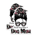 (2 Pack) Dog Mom Magnets - Floral Messy Bun Mama - Pet Lover Refrigerator Decor - 5 Inches On Longest Side - Thick Durable Magnet - Made in USA - MAG37954