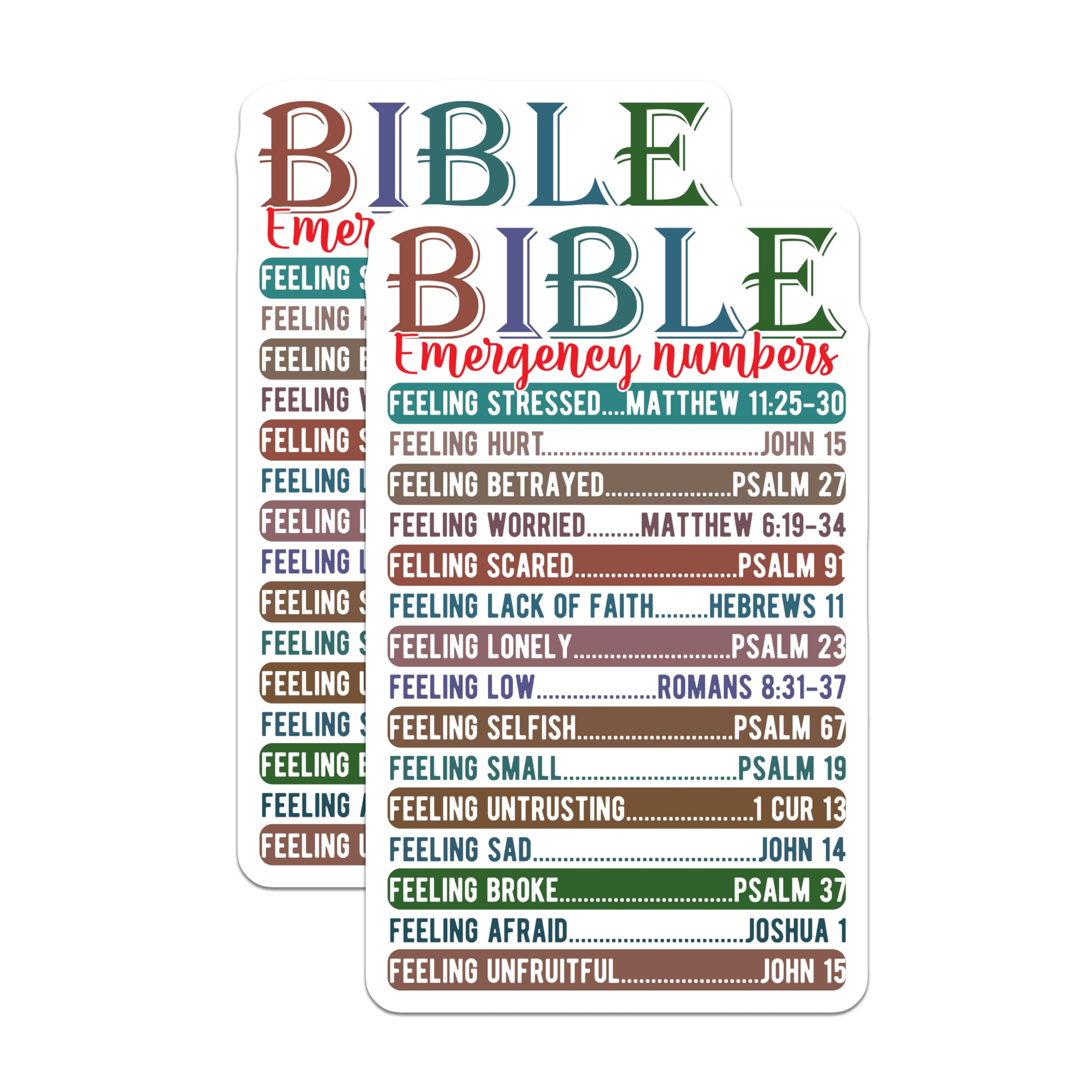 (2 Pack) Bible Emergency Numbers Magnets - Scripture Verse Magnet - Christian Faith Inspiration - Religious Decor - 5 Inches On Longest Side - Thick Durable Magnet - Made in USA - MAG20013