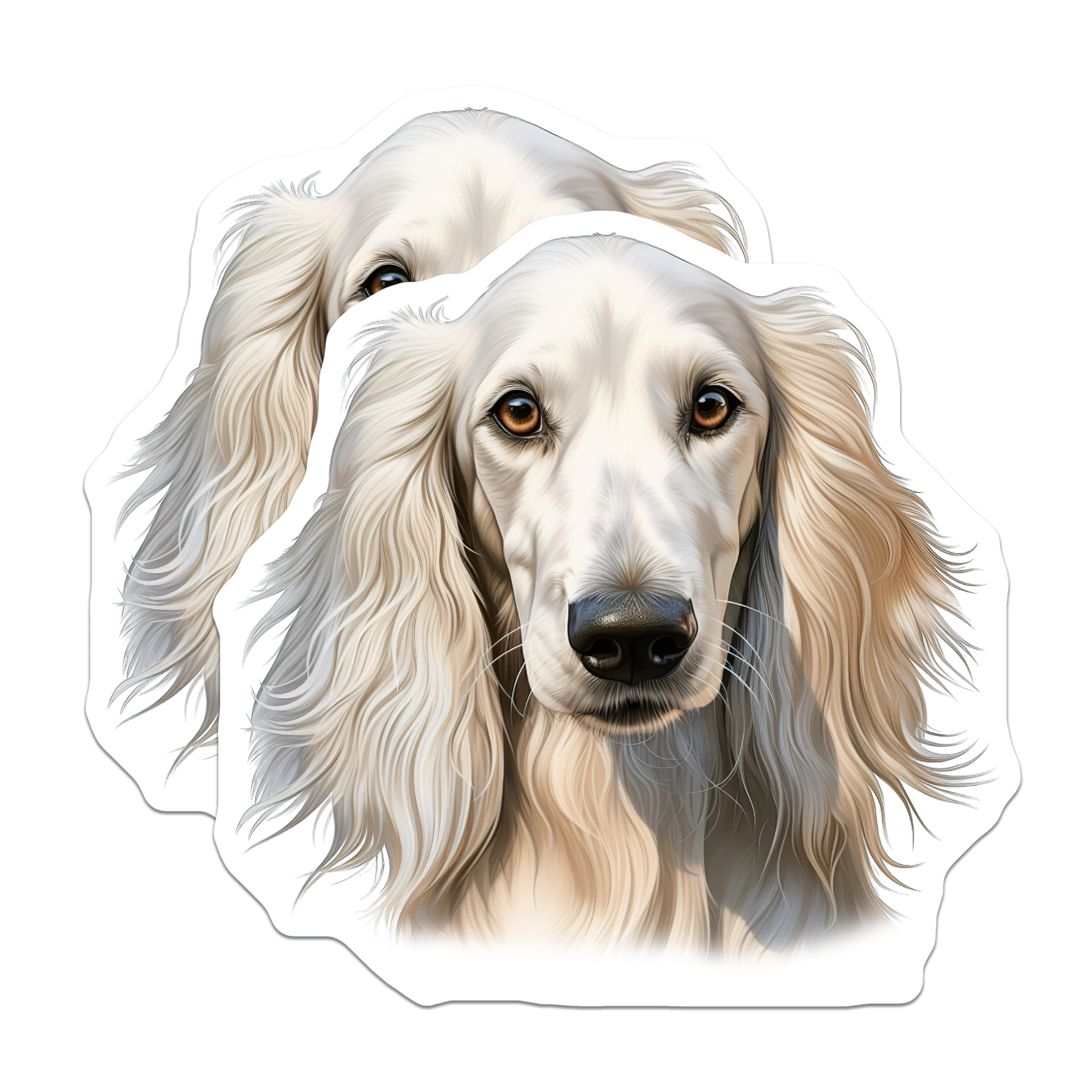 (2 Pack) Saluki Dog Magnets - Majestic Hound Pet Portrait - Dog Lover Fridge Locker Decor for Home - 5 Inches On Longest Side - Thick Durable Magnet - Made in USA - MAG30394