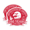(2 Pack) USA 250th Anniversary Magnets - Patriotic American Decor - Bald Eagle Statue of Liberty Scales - 5 Inches On Longest Side - Thick Durable Magnet - Made in USA - MAG39789