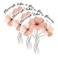 (3 Pack) Floral Flourish Decals - Flower Bouquet Stickers - Inspirational Quote Decal - 3 Inches On Longest Side - Easy Peel & Apply - Made in USA - 3MCS1629