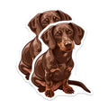 (2 Pack) Dachshund Magnets - Weenie Dog Decor - Brown Dog Refrigerator Magnets - 5" On Longest Side - Premium Magnet - for Cars, Refrigerators, Toolboxes, Lockers - Made in USA - MAG16474