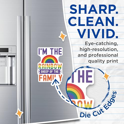 (2 Pack) Rainbow Sheep Magnets - Family Quotes Magnets - Funny Rainbow Magnets - 5" On Longest Side - for Cars, Fridges, Toolboxes - Made in USA - MAG4109