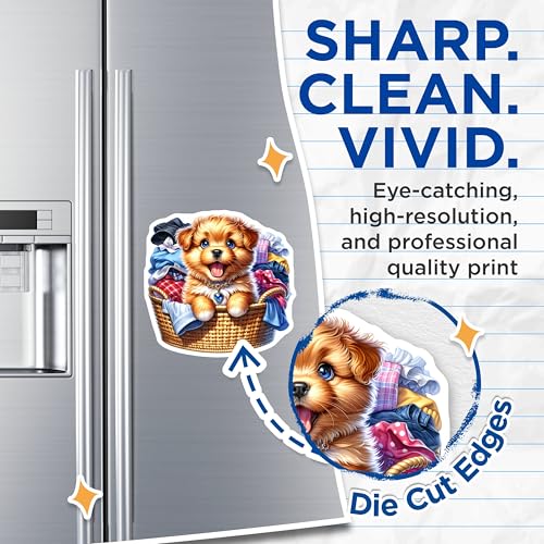 (2 Pack) Dog Lovers Magnet - Adorable Art Decor for Home - 5" On Longest Side - Sticks to Smooth Flat Surfaces - Made in USA - MAG9415