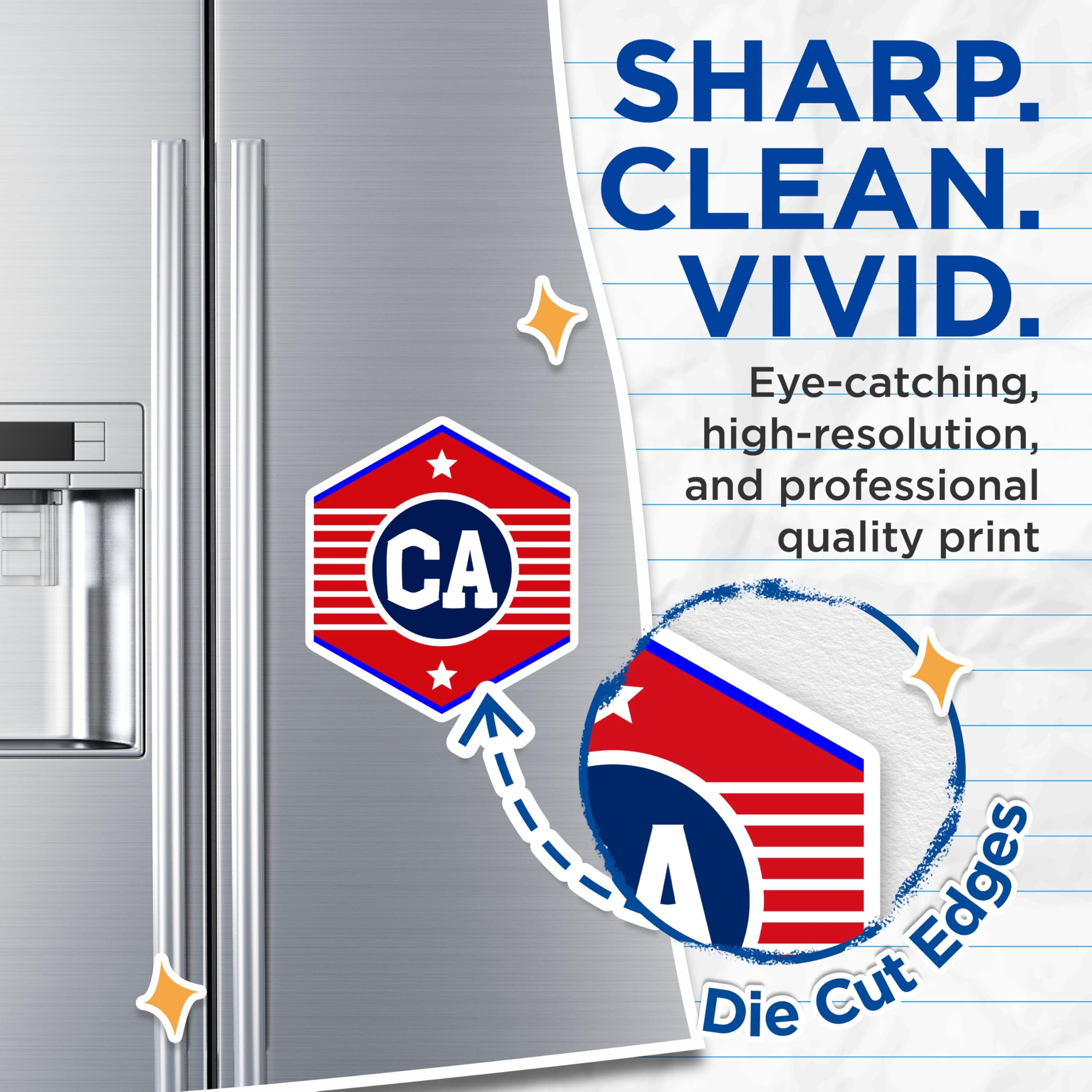 (2 Pack) CA Initial Magnets - US Patriotic Design - Custom Letter Refrigerator Magnets - 5" On Longest Side - Premium Magnet - for Cars, Refrigerators, Toolboxes, Lockers - Made in USA - MAG18108