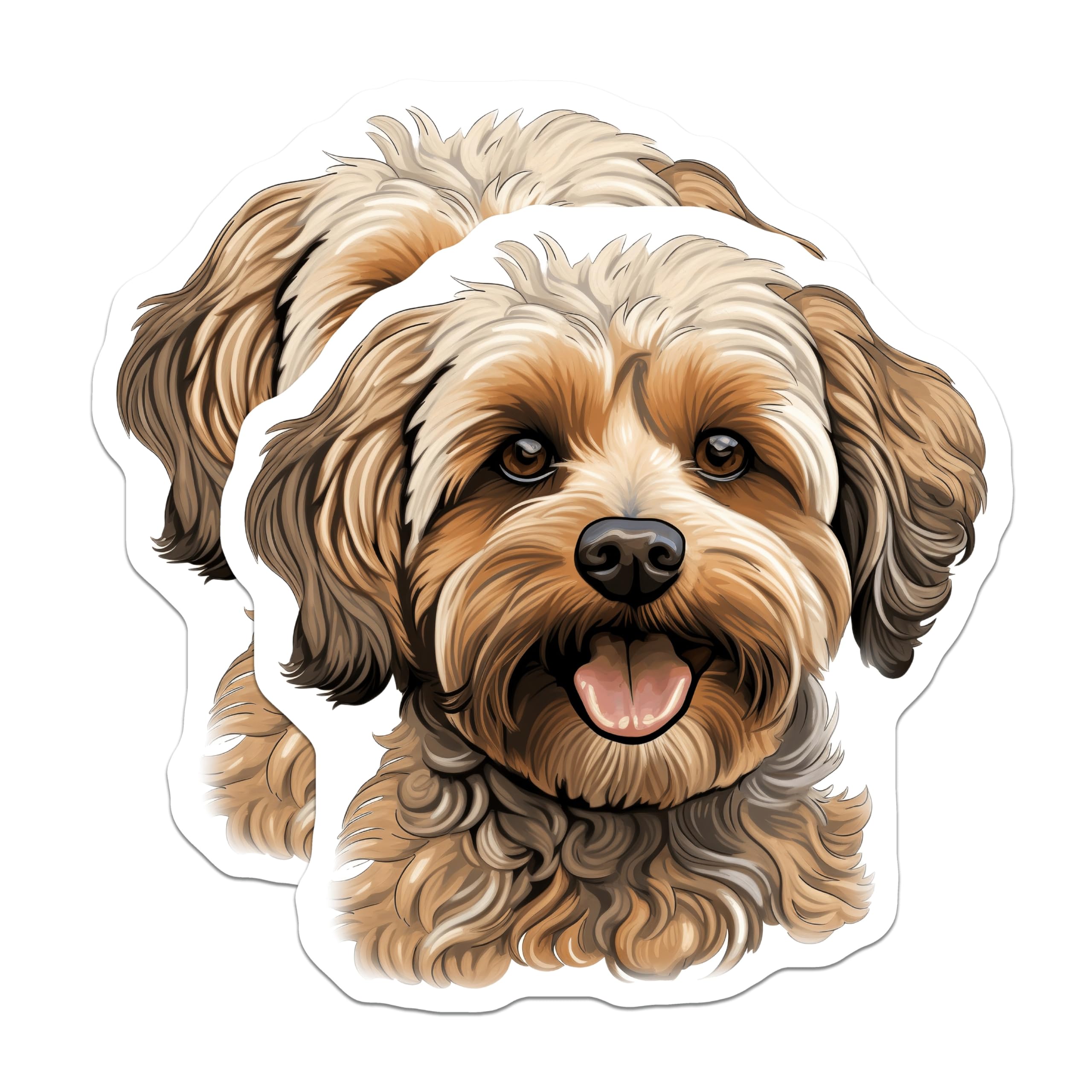 (2 Pack) Cavapoo Dog Magnets - Cute Pet Lover Decor - Doodle Dog Parent Refrigerator - 5 Inches On Longest Side - Thick Durable Magnet - Made in USA - MAG27402