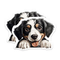 (2 Pack) Cute Dog Face Stickers - Adorable Puppy Decal - Fun Pet Lover Accessory - 5" On Longest Side - Sticks to Smooth Flat Surfaces - Made in USA - BMCS9835