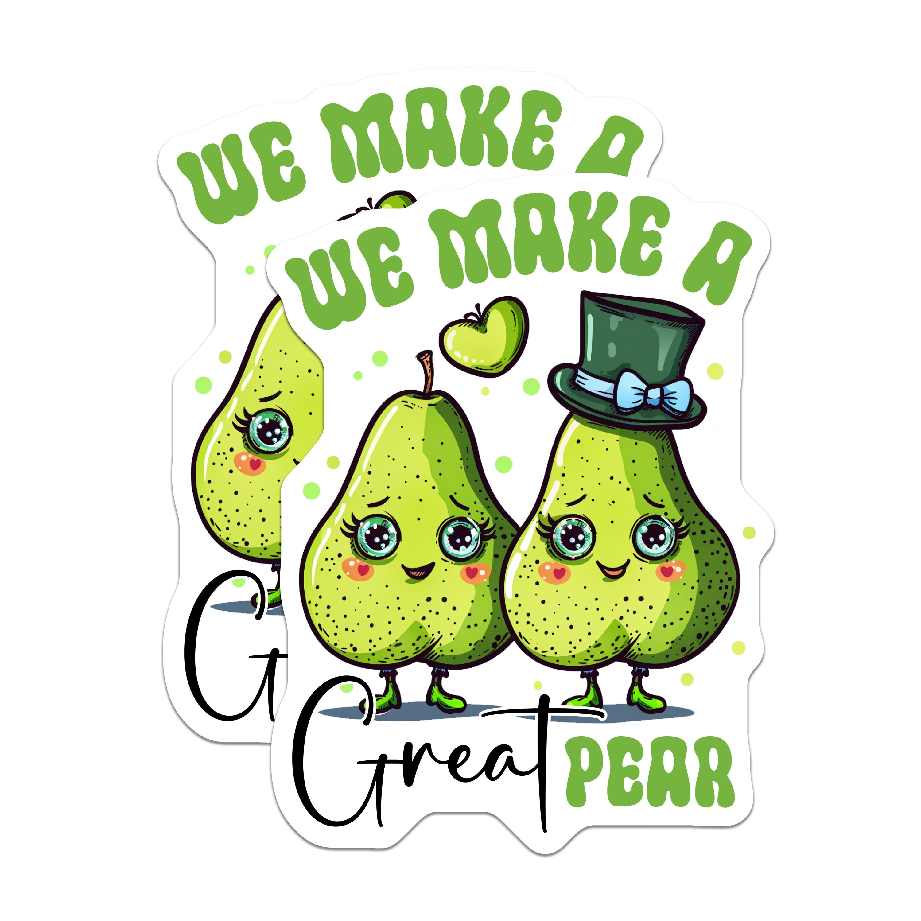 (2 Pack) We Make A Great Pear Magnets - Funny Couple Pun - Anniversary Love - St Patrick Day Decor - 5 Inches On Longest Side - Thick Durable Magnet - Made in USA - MAG39706
